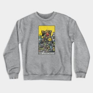 King of pentacles tarot card (distressed) Crewneck Sweatshirt